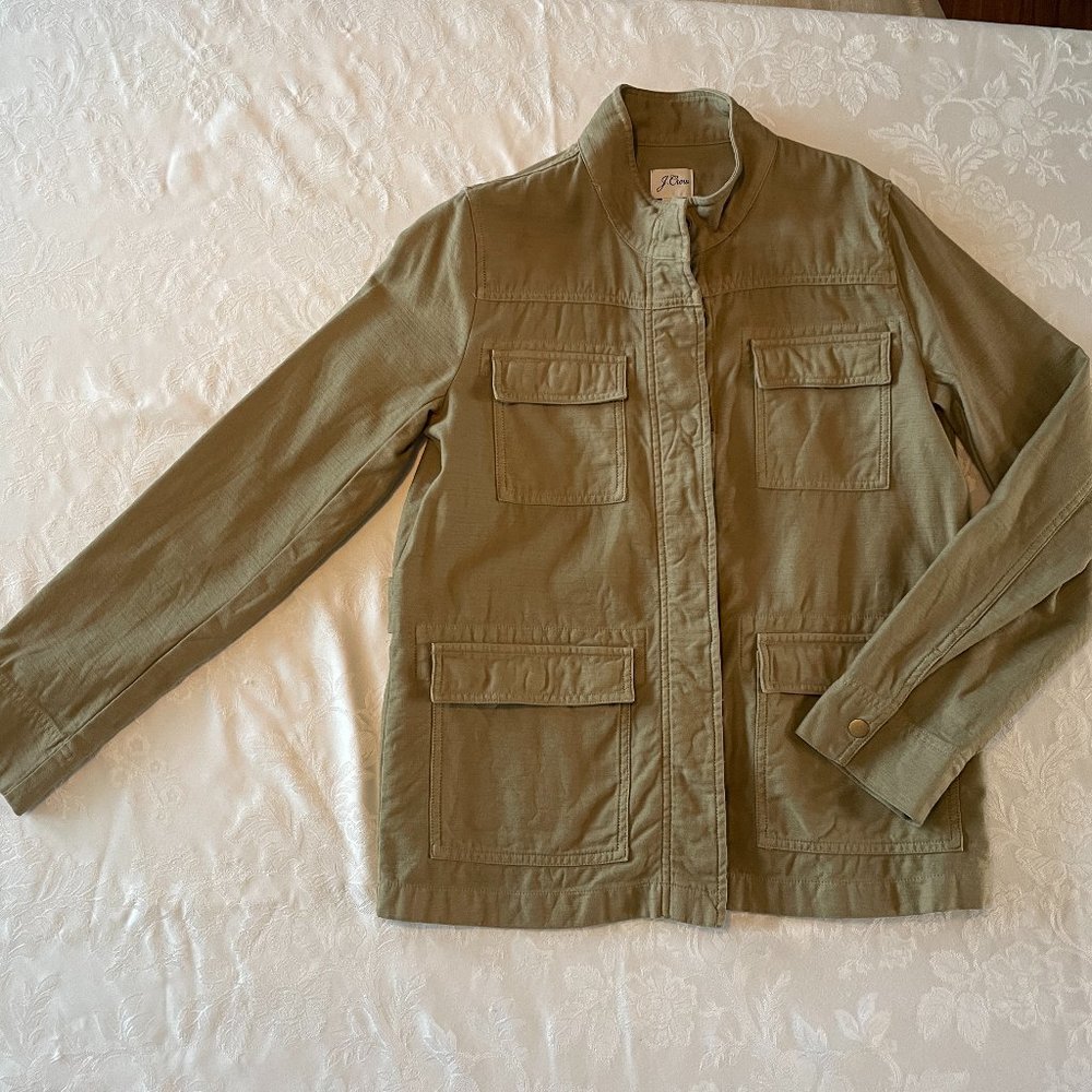 J Crew garment-dyed military jacket size Small